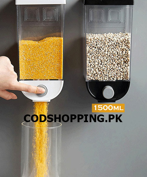Grain Storage Box 1500ml=1.5kg Wall Hanging Food Container Kitchen Bean Dispenser Dry Food Rice Storage dispenser