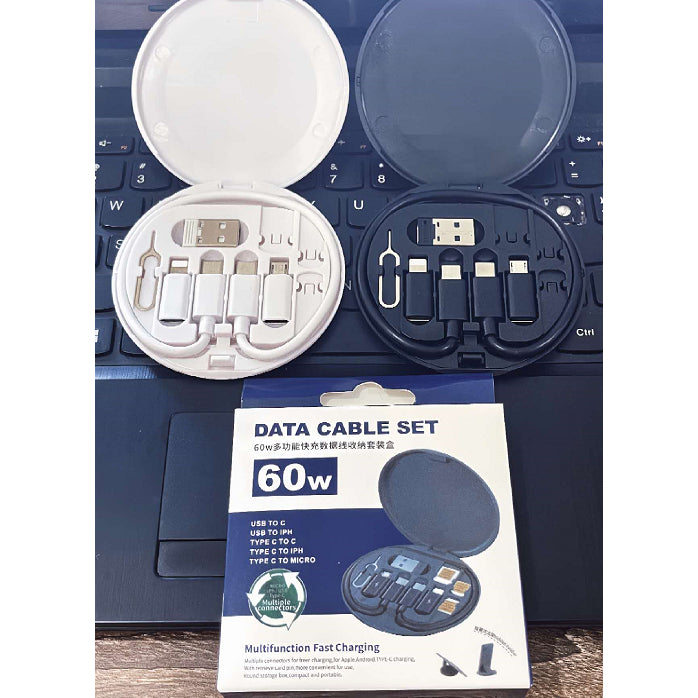 Mini Digital Gadgets Storage Box, Multifunctional 60W USB Data Cable Fast Charge Line Storage