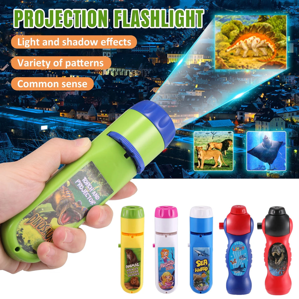Projector Flashlight for Kids - Early Childhood Educational Toy Birthday Gift Projector Torch for kids