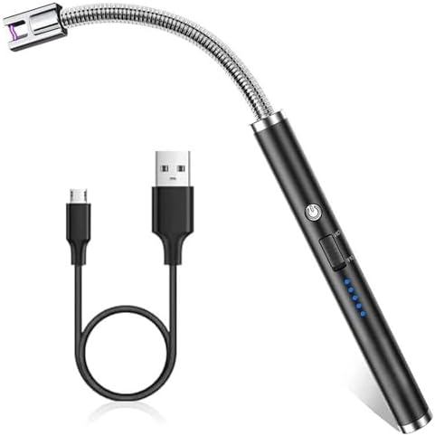 USB Rechargeable Flameless Arc Lighter Flexible and Windproof for Candles, Hiking, Camping, Kitchen, Fireplaces
