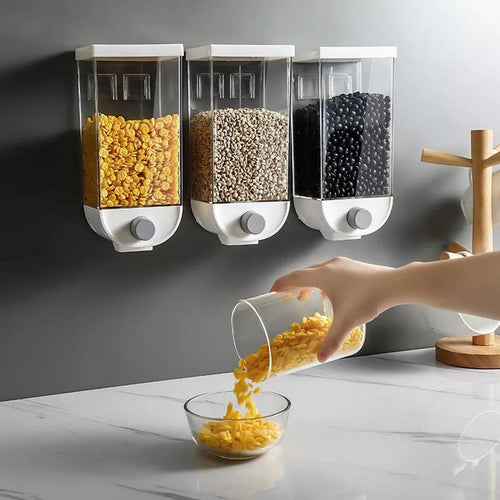 Grain Storage Box 1500ml=1.5kg Wall Hanging Food Container Kitchen Bean Dispenser Dry Food Rice Storage dispenser