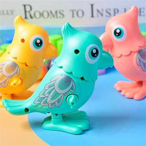 Wind up parrot toy - Simulation Parrot Design 360 Degrees Rotatable Jump Clockwork Toy Children Gift - Toys for kids