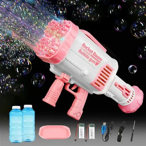36-Hole Automatic Bubble Gun for Kids | Bubble Machine with 36 & 8 Hole Settings