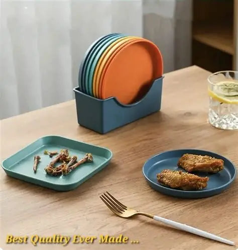 10Pcs Multi-function Spit Bone Dish Household Food Grade Plastic Spit Bone Dish Round Squar