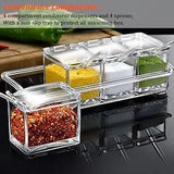 [High Quality] 4PCS Clear Seasoning Box Spice Storage Container Jars with Cover and fee gift Spoon masala jars