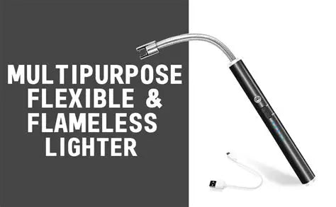 USB Rechargeable Flameless Arc Lighter Flexible and Windproof for Candles, Hiking, Camping, Kitchen, Fireplaces