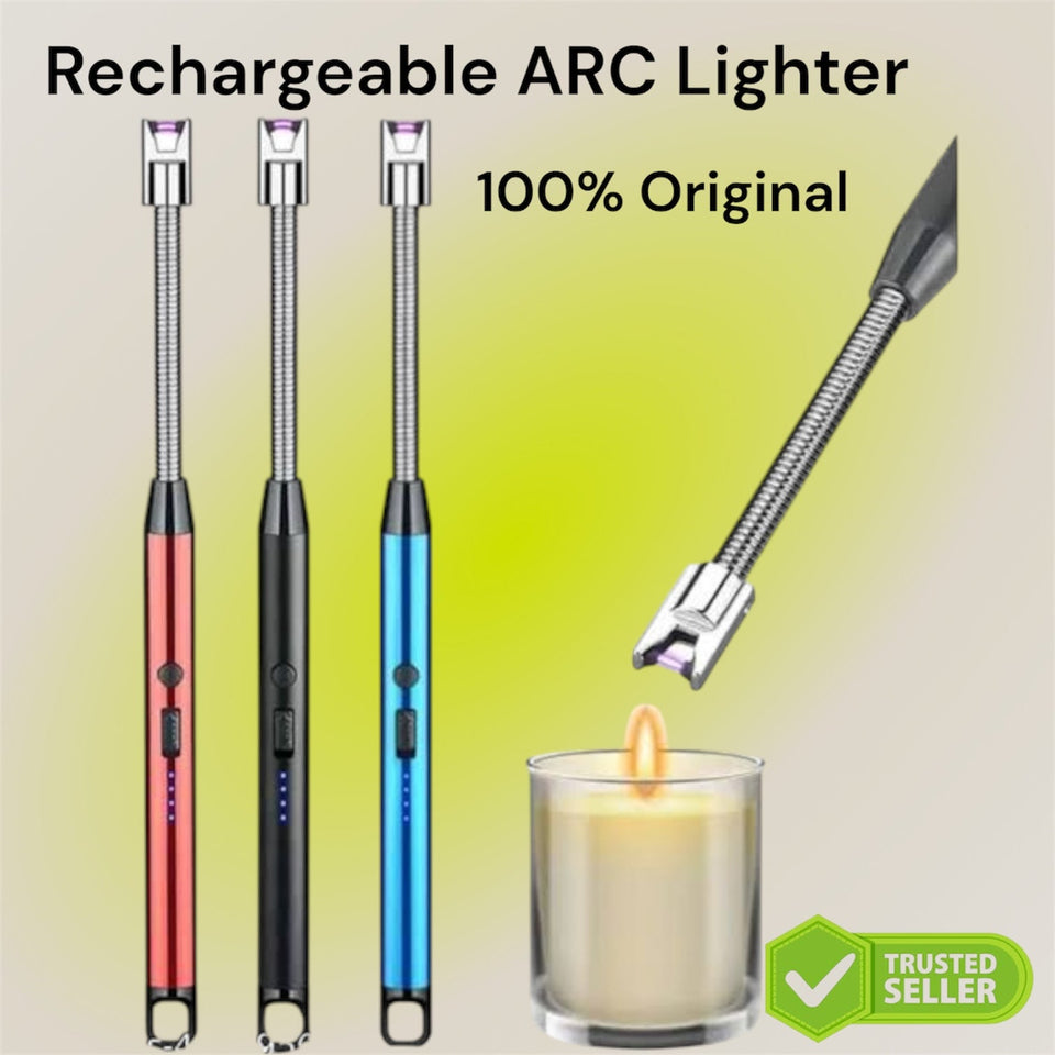 USB Rechargeable Flameless Arc Lighter Flexible and Windproof for Candles, Hiking, Camping, Kitchen, Fireplaces